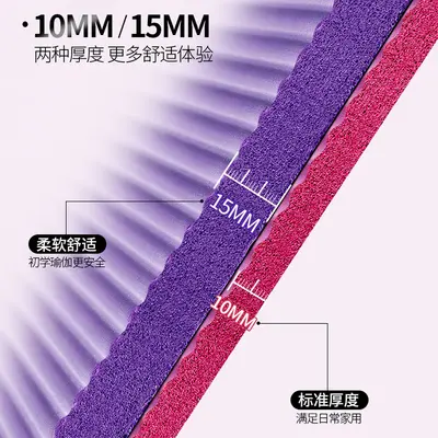 Striped Yoga Mat, 80 cm Wide, 15 mm Thick, Home Use - 2