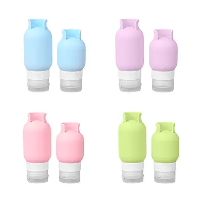 Cross-border popular silicone dispenser bottle four-piece set shampoo and shower gel storage 60ml dispenser bottle with hook brushed - 8