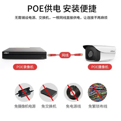 Dahua Überwachungsset 4MP POE Kamera Dual-Light Full-Color HD mit Audioaufnahme Innen- und Außenüberwachungsgerät für Geschäfte