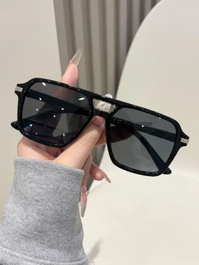 4-Piece Set Double-Bridge Large-Frame Women's Sunglasses, UV Protection - 10