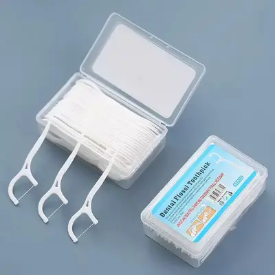Disposable Thin Dental Floss, 50 Pieces in Box, Portable - 12