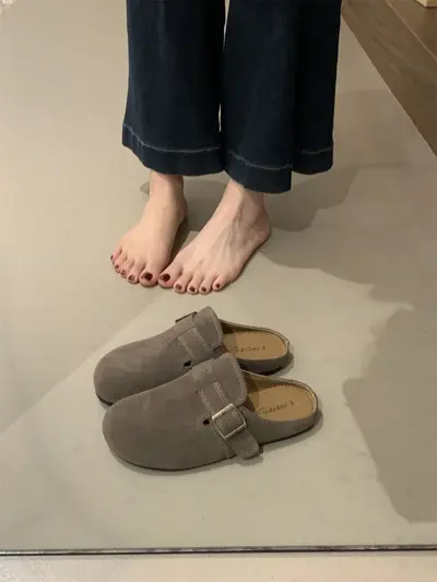 Women's Retro Mule Slippers, Slip-On, Soft Sole, Non-Slip, Closed Toe - 10