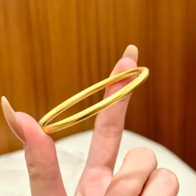 24K genuine gold bracelet, 4mm, solid flat, vacuum plated - 5