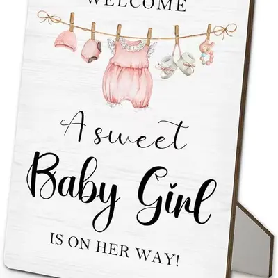 Wooden Picture Frame Baby Shower Baptism Party Game Sign Kit Decorative Gender Reveal Party Decoration Wooden Signs - 9