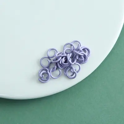 Renkli çinko alaşımlı fırınlanmış boyalı 10mm ve 8mm açık halka DIY takı bağlantı halkası - 10