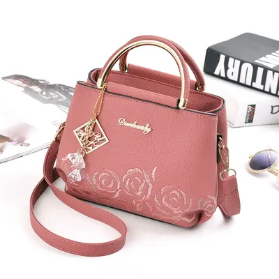 Women's Embroidered Small Handbag, Solid Colour, 2026 Model - 10