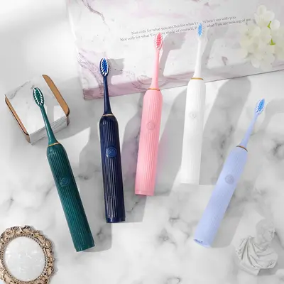 Adult Battery Electric Toothbrush, Ultra-Fine Nylon Bristles, Couple Set