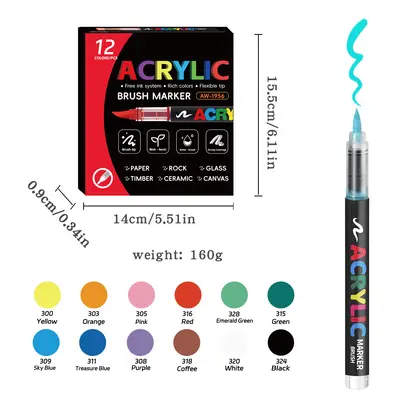 Direct-fill Soft-tip Acrylic Marker Pen 418 Colors Art Drawing Stationery Set for Children DIY Doodling Pen Wholesale - 7
