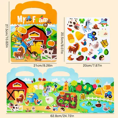 Çocuk sticker kitabı, sessiz kitap, yapışkanlı eğitici