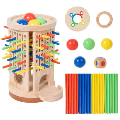Montessori öğretim araçları ahşap çekmeceli kutu tekstil tambur pres top masası erken eğitim oyuncak seti Montessori erken eğitim oyuncak seti - 8