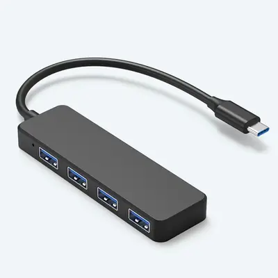 4-in-1 USB Docking Station Type-C 4-Port USB HUB mit LED-Anzeige Erweiterungs-Dockingstation kompatibel mit Handy und Computer