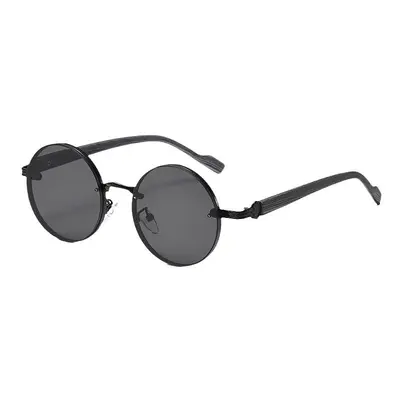Unisex Classic Metal Round Frame Sunglasses, American Style - 6
