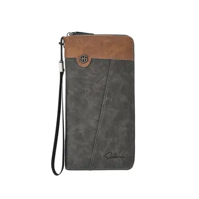 Men's Long Zip Wallet, Multi-Compartment, Anti-Theft - 7
