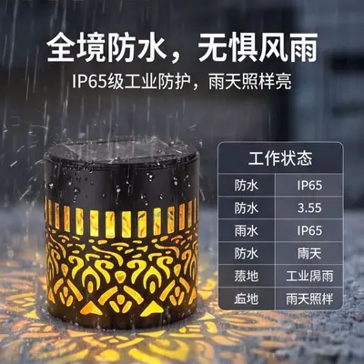 跨境太阳能户外庭院曼陀罗铁艺防水别墅花园氛围装饰景观草坪壁灯 - 11