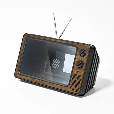 Cep telefonu ekran büyüteci 3D video büyüteç TV dramaları izlemek için, yaratıcı retro TV süsleri sınır ötesi - 11