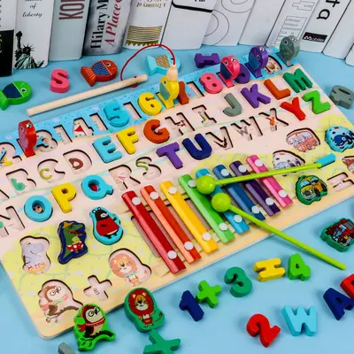 Magnetic Number Puzzle Blocks for 1-2 Year Olds, Fishing Game - 13