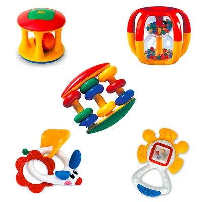 TOLO Newborn Multi-Functional Hand Rattle, Fine Motor and Sensory Training - 4