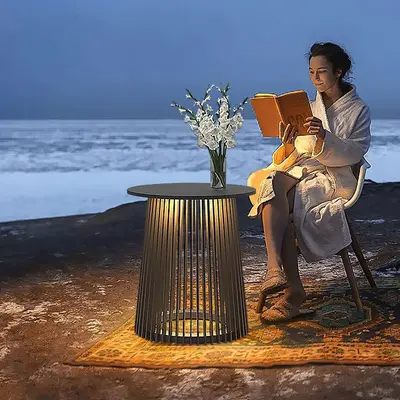 Solar Iron Courtyard Lamp, Waterproof Outdoor Floor Standing Garden Light