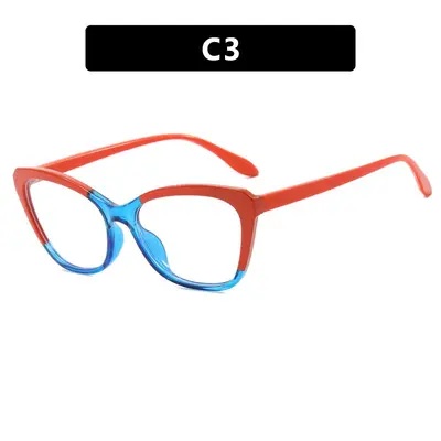 Cat-Eye Frame Plain Lens Glasses for Everyday Wear - 8