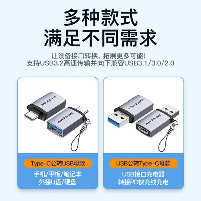 Type-C to USB 3.2 Gen2 OTG Adapter for USB Flash Drives and Apple Computers