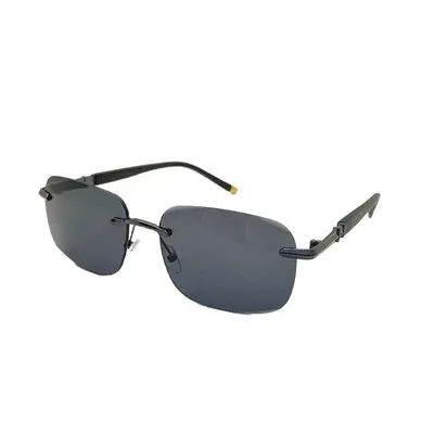 Crystal Stone Frameless Metal Sunglasses with Cut Edges, for Fishing and Driving - 6