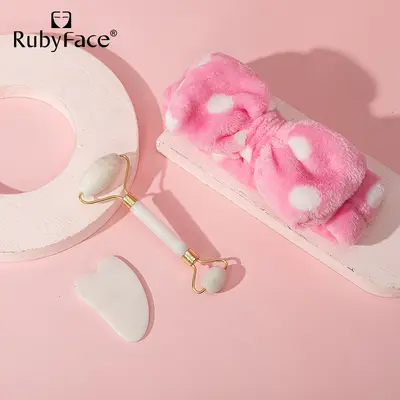 RUBUFACE hazır saç bandı yeşim rulo kazıma tahtası seti mercan kadife saç bandı yeşim yeşim itme güzellik aracı