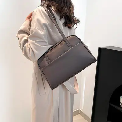 Koreli Tarzı Büyük Kapasiteli Tek Omuz Çantası Kadın 2025 Sonbahar Yeni Koleksiyonu Vintage Koltuk Altı Çantası Şık Minimalist Stil Tote Çanta - 4