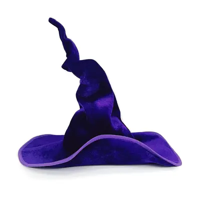 Halloween Grey Velvet Twisted Witch Hat - 8