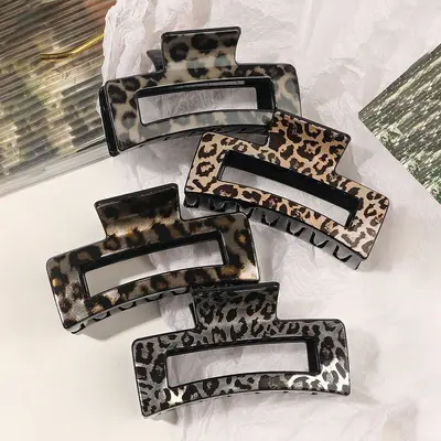 Qiyue Cross-border Printed Hair Clip Shark Clip Leopard Print Temperament Large Summer High-end Clip Hair Accessories Wholesale - 2