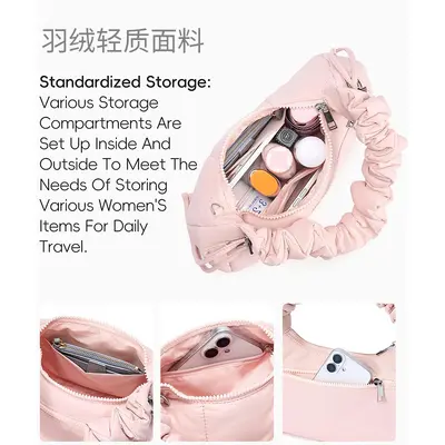 Kordelzug-Schultertasche für Damen, flauschig, verstellbarer Riemen