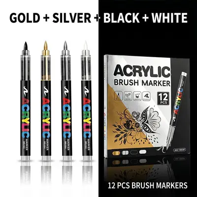 240 renkli akrilik marker seti, yumuşak uç - 10