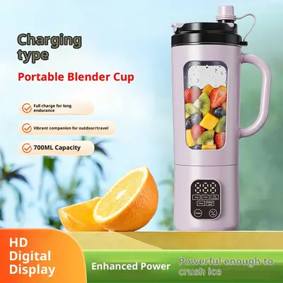 Tragbarer Entsafter mit Touchscreen-Display, USB-Ladung, tragbarer Smoothie-Mixer für Zuhause, 8-Messer-Schneidwerk, Eiskrusher-Funktion