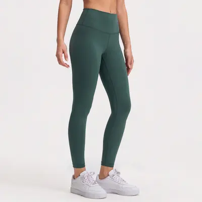 Kadın Yüksek Bel Kaldırıcı 9/10 Yoga Taytı, Fırçalanmış Kumaş - 11