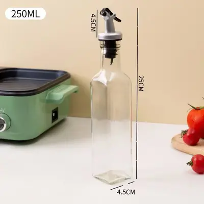 Yağ kabı ev mutfak soya sosu sirke baharat şişesi seti cam sızdırmaz yağ tankı susam yağı pişirme şarabı asılı olmayan yağ şişesi ev - 8