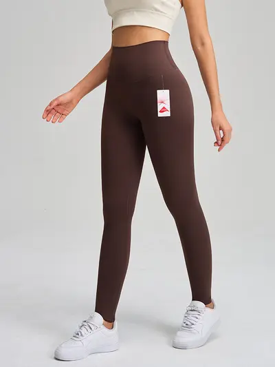 Kadın yüksek belli şeftali kalça fitness pantolonu, likra yoga pantolonu