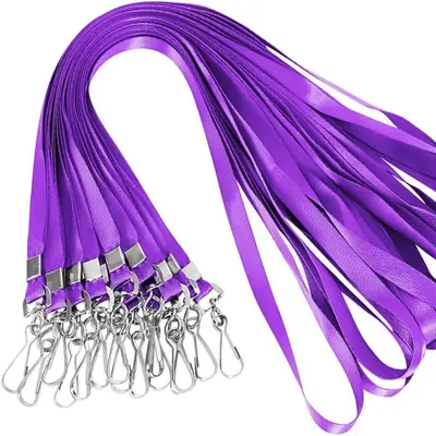 Ausweisband aus gewebtem Polyester mit Drehhaken und Clip