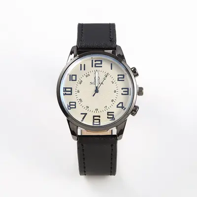 Personalized leather strap watch, simple and elegant men's watch, casual retro digital watch, student quartz watch - 7