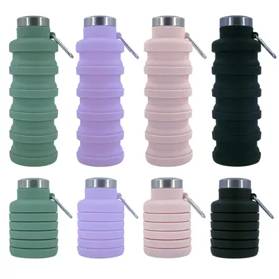 Faltbare Trinkflasche für Reisen, Fahrrad-Teleskopbecher, tragbare Outdoor-Sportflasche, Geschenk-Silikon-Faltbecher - 3