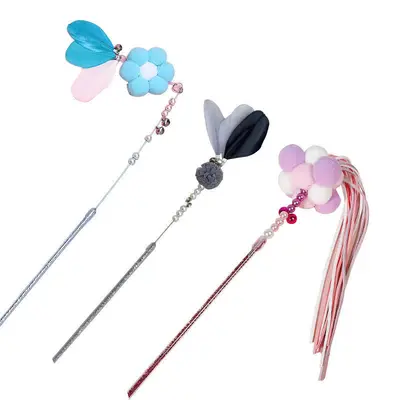 Fairy Cat Teaser Wand with Bell and Feather Toy - 6