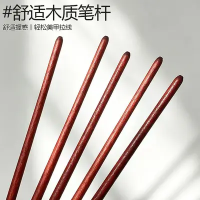 Ultra-Fine Wooden Handle Nail Striping Brush Set for Nail Art and Flower Detailing