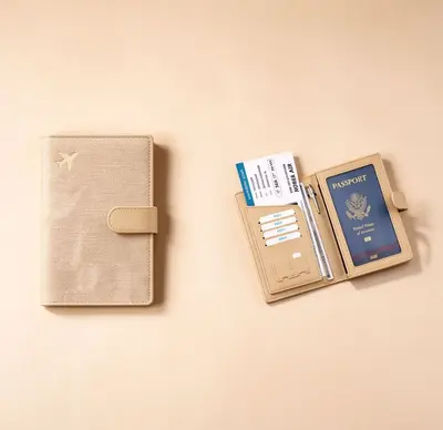 新款护照夹防消磁保护套出国旅行登机证件护照收纳包钱包卡包一体 - 13
