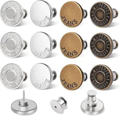 Metal Adjustable Detachable Jeans Waist Button, No-Nail I-Type - 13