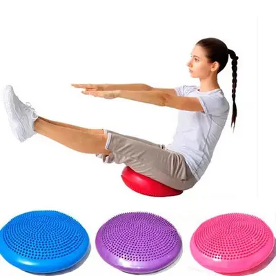 Şişirilebilir PVC Denge Minderi Masaj Minderi Yoga Denge Pedi - 3