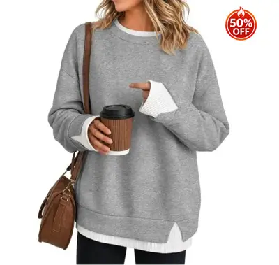 Damen Freizeit-Sweatshirt, lockere Passform, langärmlig