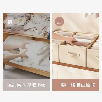 内衣收纳盒家用衣柜抽屉储物袜子分格盒宿舍内裤文胸整理盒可水洗 - 3