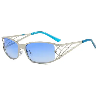 Y2K Style Metal Mesh Sunglasses for Women, UV Protection - 2