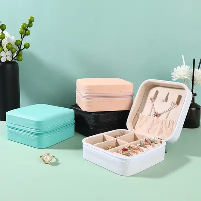 Komfortable Schmuckkastenschachtel für grenzüberschreitende Reisen, tragbare Schmuckkastenschachtel, Ohrringe-Halsketten-Schachtel, kleine Schmuckkastenschachtel - 5