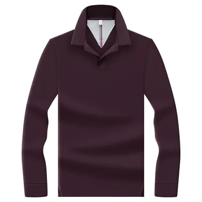 Herren Langarm-Poloshirt 100% merzerisierte Baumwolle - 7