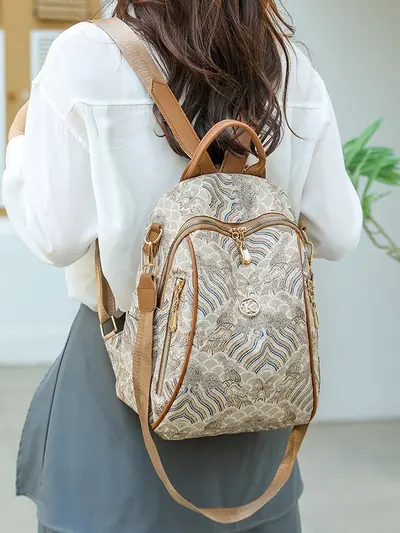 Ethnic-Style Dual-Use Shoulder and Backpack Women's Bag - 4