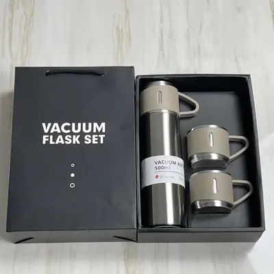 All-Steel Thermos Cup with Lid, Gift Box Set, Leak-Proof - 12